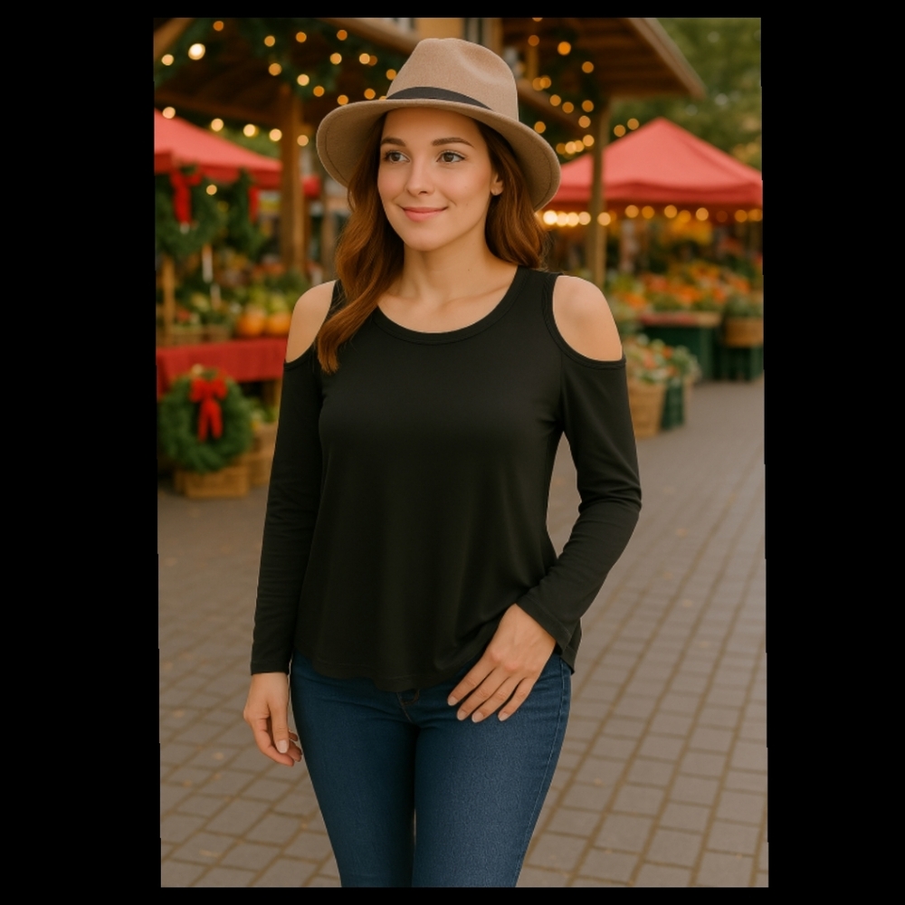 Oversized Cashmere Cold-Shoulder Sweater Soft Cozy Luxury Size XS Fall Winter